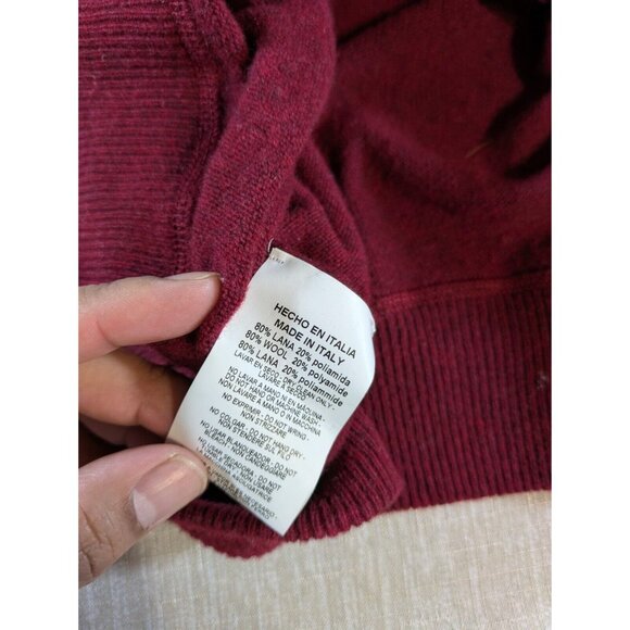 Scappino Sweater Men's Size L Red  Wool Blend Luxury Made In Italy - Picture 8 of 9
